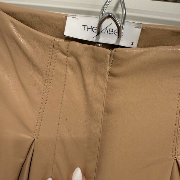 SEEK THE LABEL/SOFT VEGAN LEATHER/PLEATED TROUSERS/NUDE/SIZE: SMALL - Picture 7 of 8